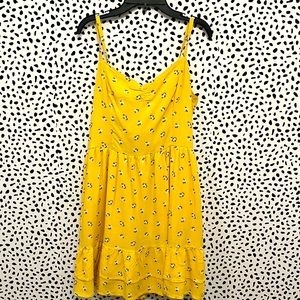 YELLOW FLOWY MINI DRESS WITH TIE BACK *WORN 3 TIMES